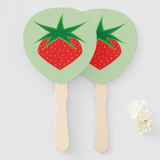 Strawberry Hand Fans Handwaaier (Voorkant en achterkant)