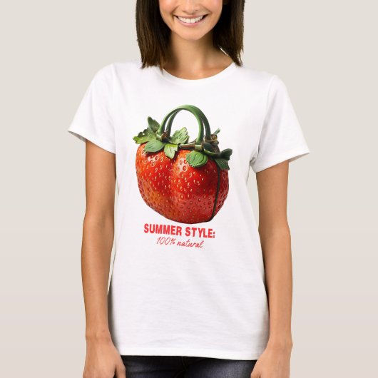 Strawberry Handbag Design – Hyper-Realistische Zom T-shirt (Voorkant)