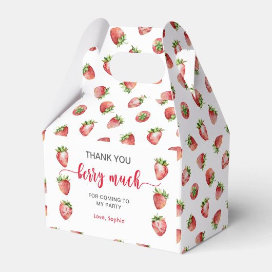 Strawberry Hartelijk dank voor Berry Much Bedankdoosjes (Voorkant Zijde)