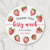 Strawberry Hartelijk dank voor Berry Much Bedankjes Labels (Voorkant)