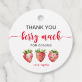 Strawberry Hartelijk dank voor Berry Much Bedankjes Labels (Voorkant)