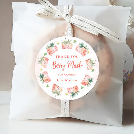 Strawberry Hartelijk dank voor Berry Much Bedankjes Labels