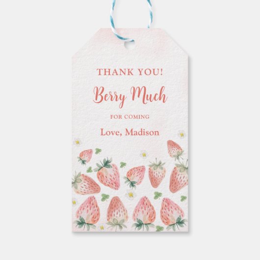 Strawberry Hartelijk dank voor Berry Much Cadeaulabel (Achterkant)