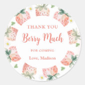 Strawberry Hartelijk dank voor Berry Much Ronde Sticker (Voorkant)