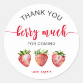 Strawberry Hartelijk dank voor Berry Much Ronde Sticker (Voorkant)
