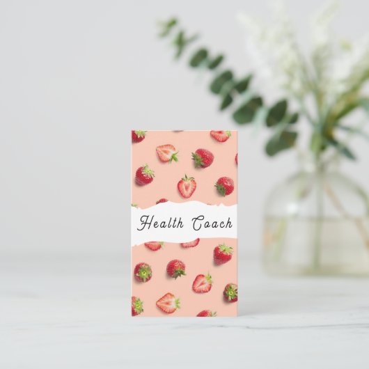 Strawberry Health Coach Visitekaartje (Staand voorkant)