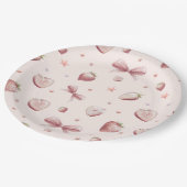 Strawberry Hearts Love Ribbon Stars Papieren Bordje (Gekanteld)