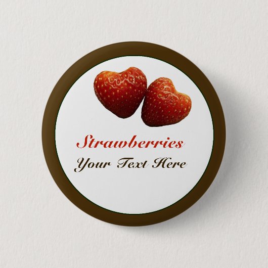 Strawberry Hearts Pin Back Button (Voorkant)