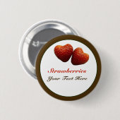 Strawberry Hearts Pin Back Button (Voorkant /achterkant)