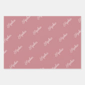 Strawberry Hearts Roze Lint Sterren Inpakpapier Vel (Voorkant 3)