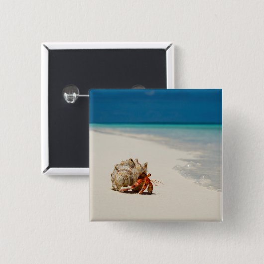 Strawberry Hermit Crab | Coenobita Perlatus Vierkante Button 5,1 Cm (Voorkant /achterkant)