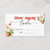 Strawberry hoeveel snoepjes gissen spel informatiekaartje (Voorkant)