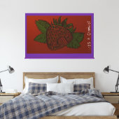 Strawberry Home Sweet Home Canvas Afdruk (Insitu (Slaapkamer))