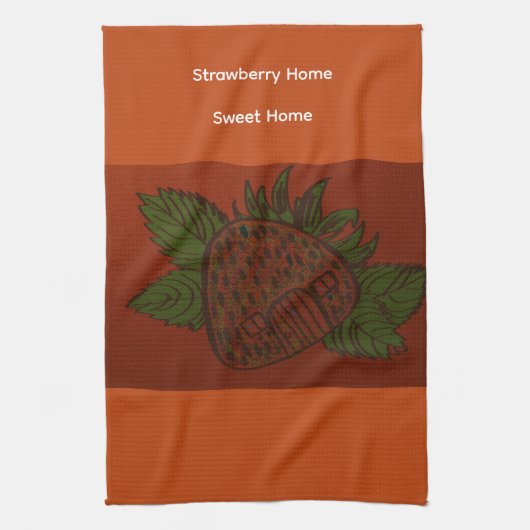 Strawberry Home Sweet Home Kitchen Towel Theedoek (Verticaal)