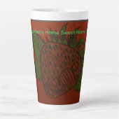 Strawberry Home Sweet Home Large Mug Latte Mok (Voorkant)