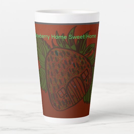 Strawberry Home Sweet Home Large Mug Latte Mok (Voorkant)