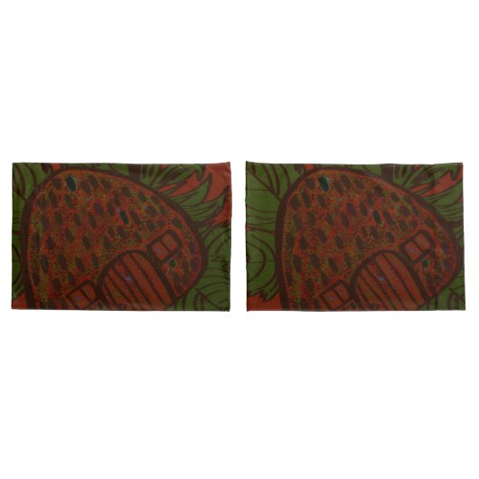 Strawberry Home Sweet Home Pillowcases Kussensloop (Achterkant-Set)