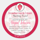 Strawberry Homemade Body Butter of Scrub Label (Voorkant)