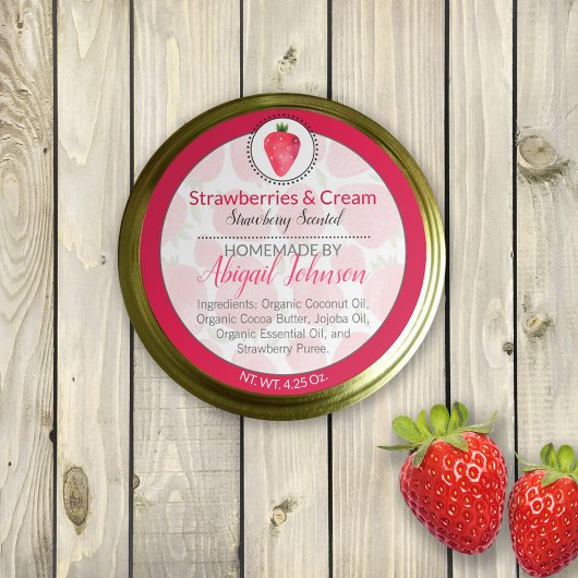 Strawberry Homemade Body Butter of Scrub Label
