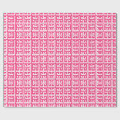 Strawberry Hot Pink Grieks sleutelpatroon Cadeaupapier (Vlak)