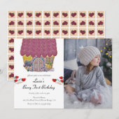 Strawberry House Berry First Girl 1e verjaardag Kaart (Voorkant / Achterkant)