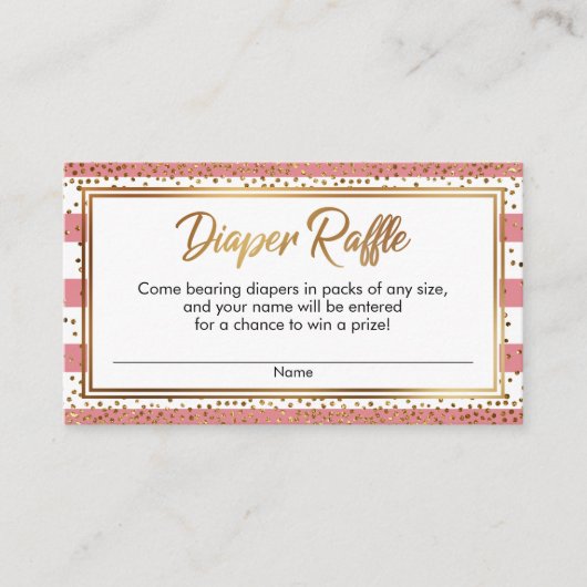 Strawberry Ice Confetti Luier Raffle Kaart (Voorkant)