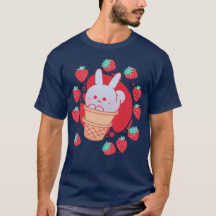 Strawberry Ice Cream Bunny Rabbit Popsiche Mochi T-shirt