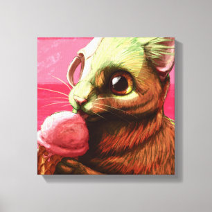 Strawberry Ice Cream Canvas afdrukken