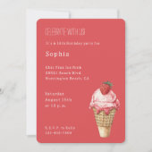 Strawberry Ice Cream Cone Birthday Kaart (Voorkant)