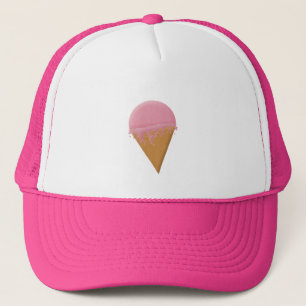 Strawberry Ice Cream Cone Trucker Hat Trucker Pet