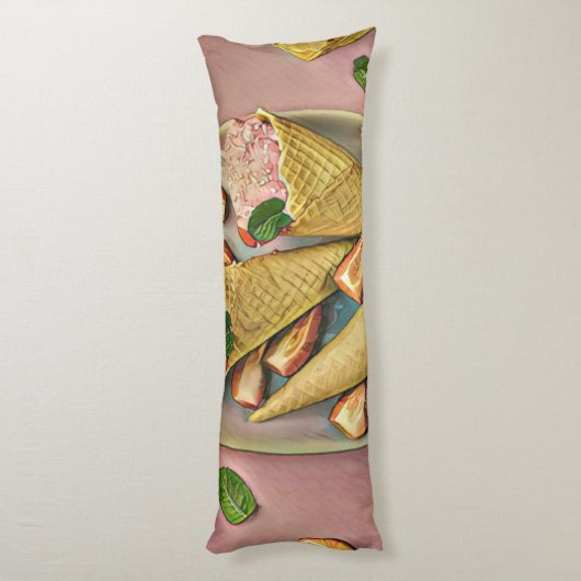 Strawberry ice cream lichaamskussen (Achterkant (Verticaal))