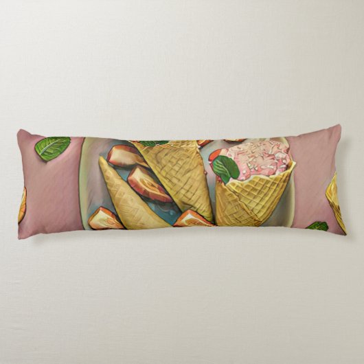 Strawberry ice cream lichaamskussen (Achterkant)