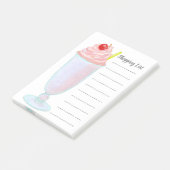 Strawberry Ice Cream Milkshake Shoping List Post-it® Notes (Schuin)