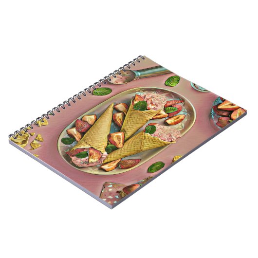 Strawberry ice cream notitieboek (Linkerzijde)