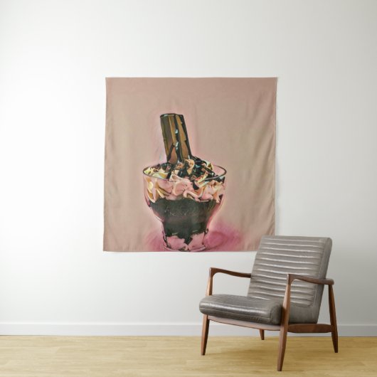 Strawberry ice cream wandkleed (In situ)