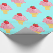 Strawberry Ice Cream Wrapping Paper Cadeaupapier (Hoek)