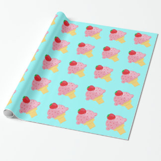 Strawberry Ice Cream Wrapping Paper Cadeaupapier