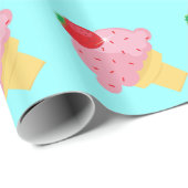 Strawberry Ice Cream Wrapping Paper Cadeaupapier (Rol Hoek)