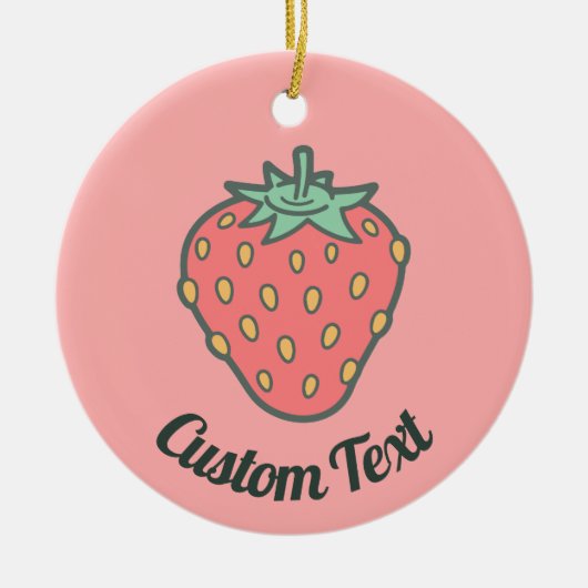 Strawberry Icon Ceramic Ornament (Voorkant)