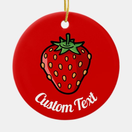Strawberry Icon Ceramic Ornament (Voorkant)