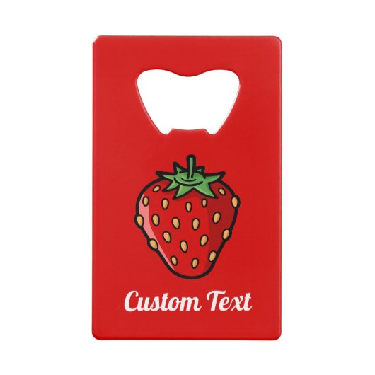 Strawberry Icon Credit Kaart Bottle Open Creditkaart Flessenopener (Voorkant)
