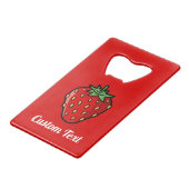 Strawberry Icon Credit Kaart Bottle Open Creditkaart Flessenopener (Voorkant Gekanteld)