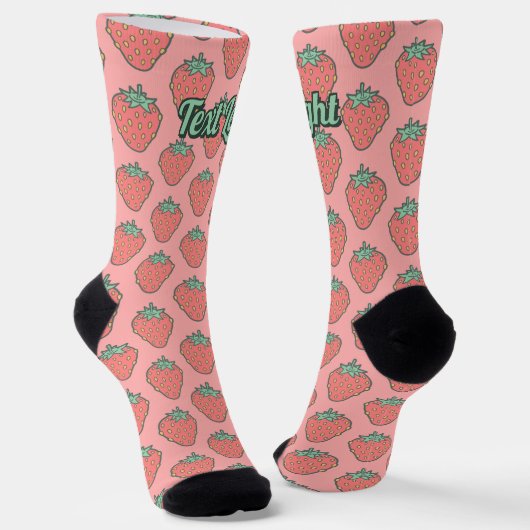 Strawberry Icon Pattern Socks Sokken (Gebogen)