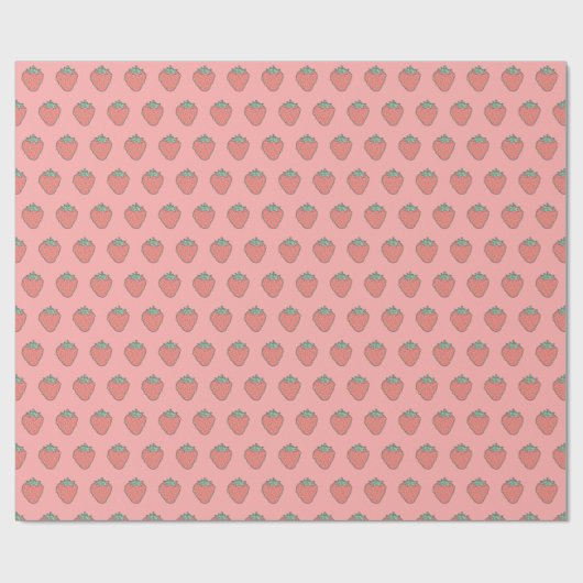 Strawberry Icon Pattern Wrapping Paper Cadeaupapier (Vlak)