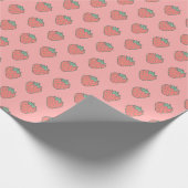 Strawberry Icon Pattern Wrapping Paper Cadeaupapier (Hoek)