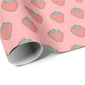 Strawberry Icon Pattern Wrapping Paper Cadeaupapier (Rol Hoek)