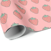 Strawberry Icon Pattern Wrapping Paper Cadeaupapier (Rol Hoek)