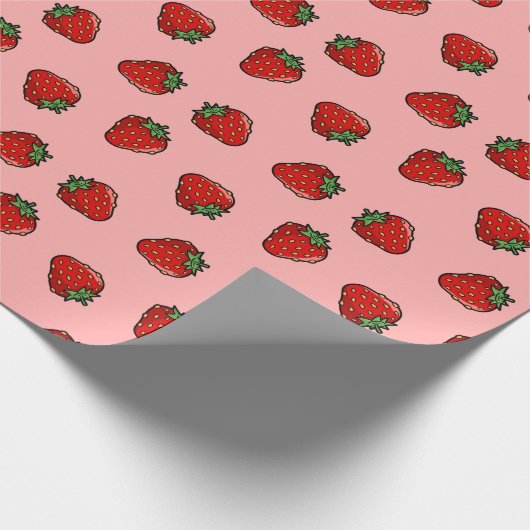 Strawberry Icon Pattern Wrapping Paper Cadeaupapier (Hoek)