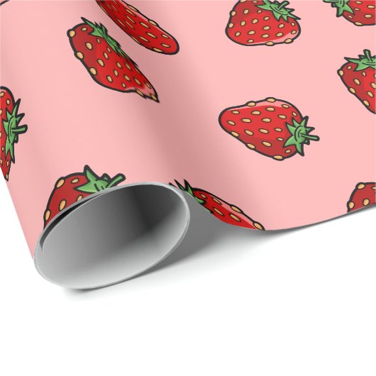 Strawberry Icon Pattern Wrapping Paper Cadeaupapier (Rol Hoek)