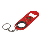 Strawberry Icon Sleutelhanger Bottle Open Mini Flessenopener (Voorkant Gekanteld)